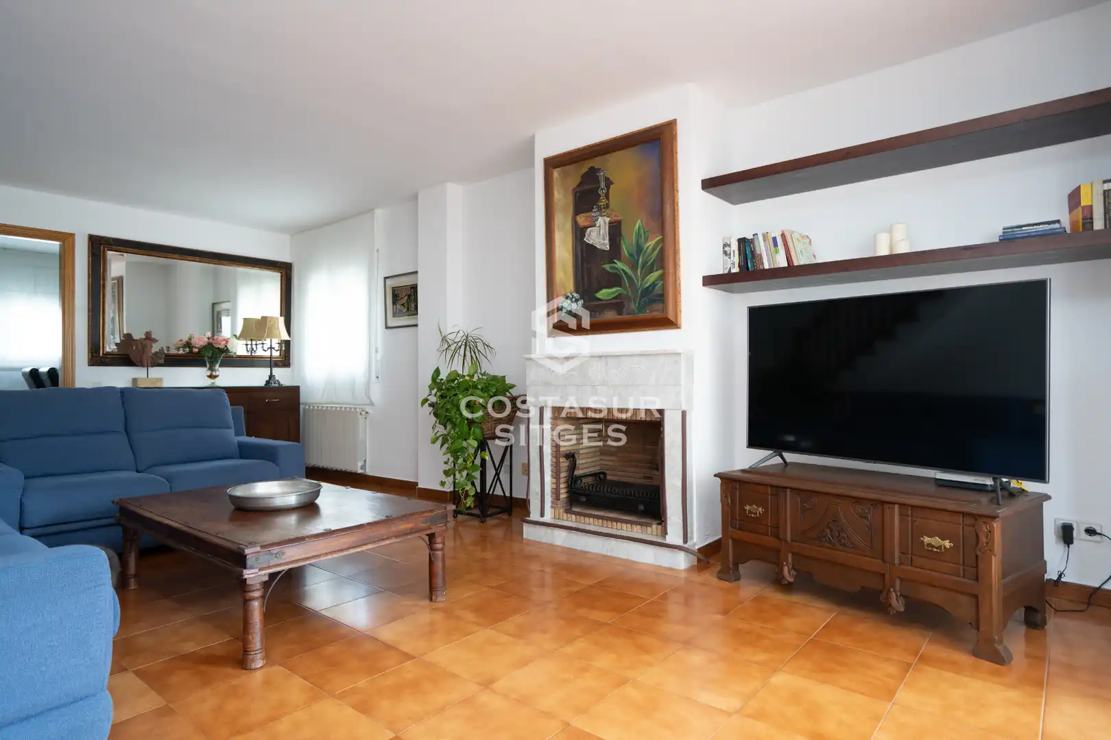 Sala d'estar de Casa adosada en venda en Sant Pere de Ribes amb Aire condicionat, Calefacció i Parquet