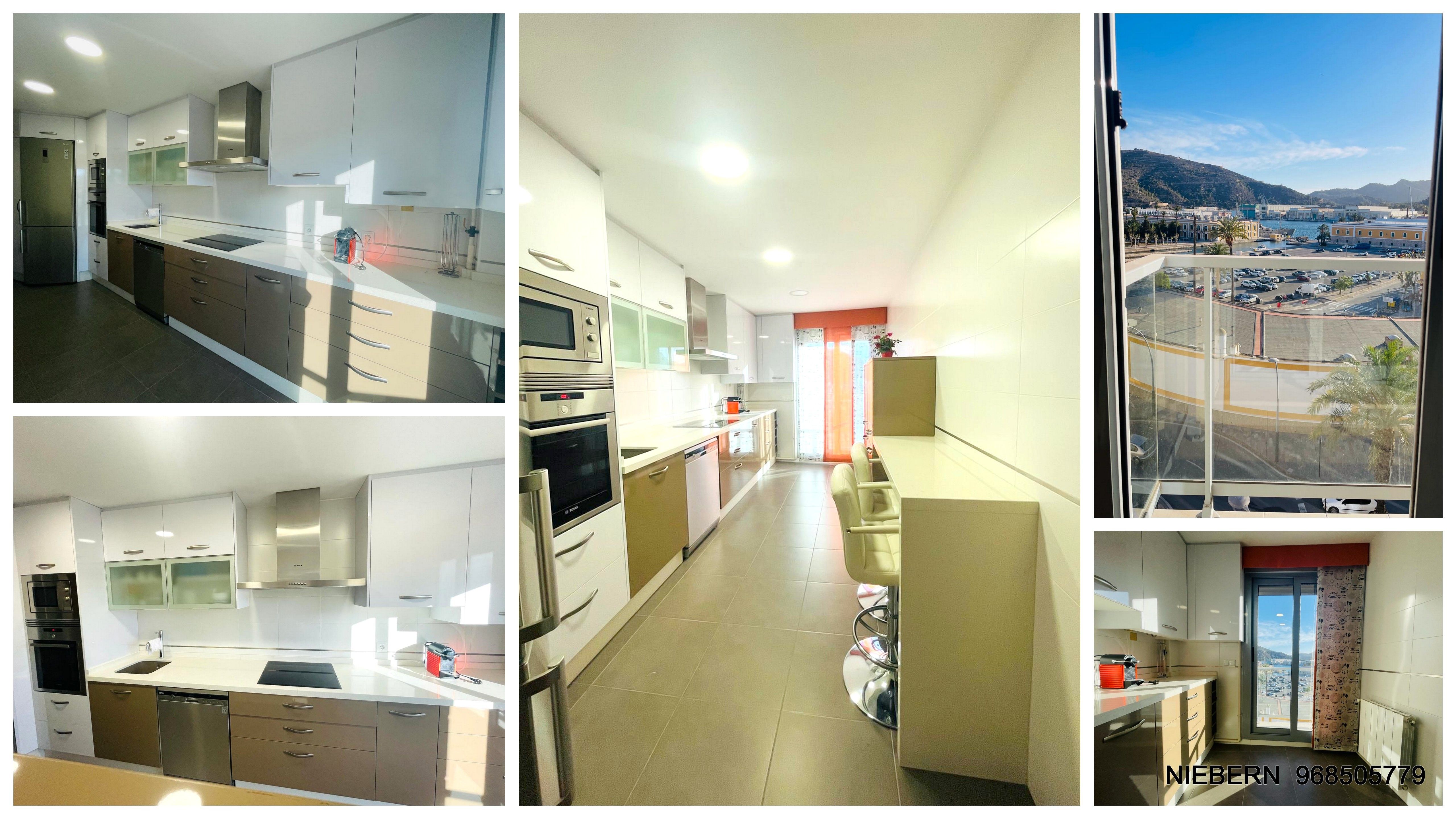 Kitchen of Flat for rent in Cartagena  with Air Conditioner, Heating and Parquet flooring