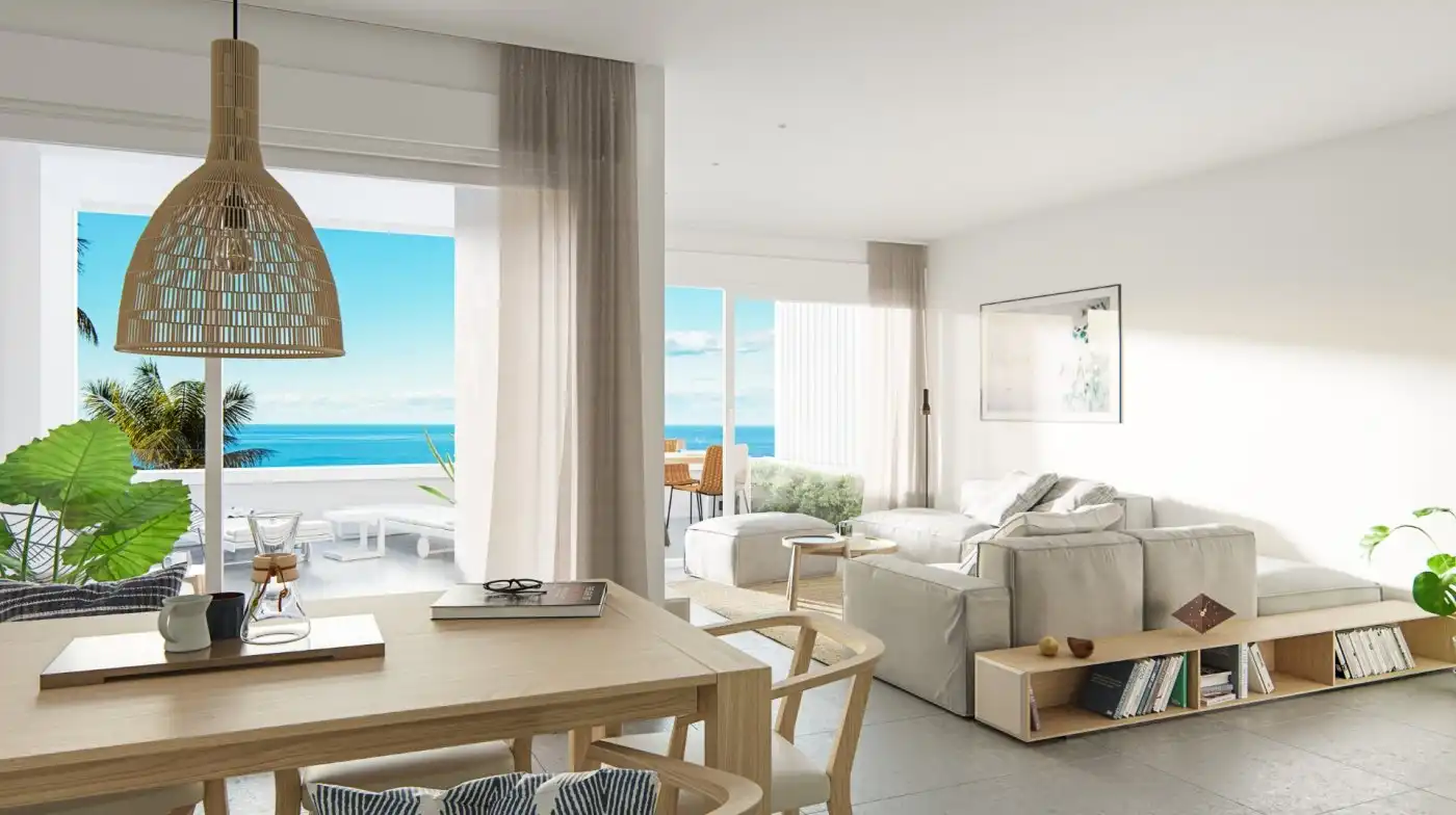 Sala de estar de Apartamento en venta en Villajoyosa / La Vila Joiosa con Aire acondicionado, Jardín privado y Terraza
