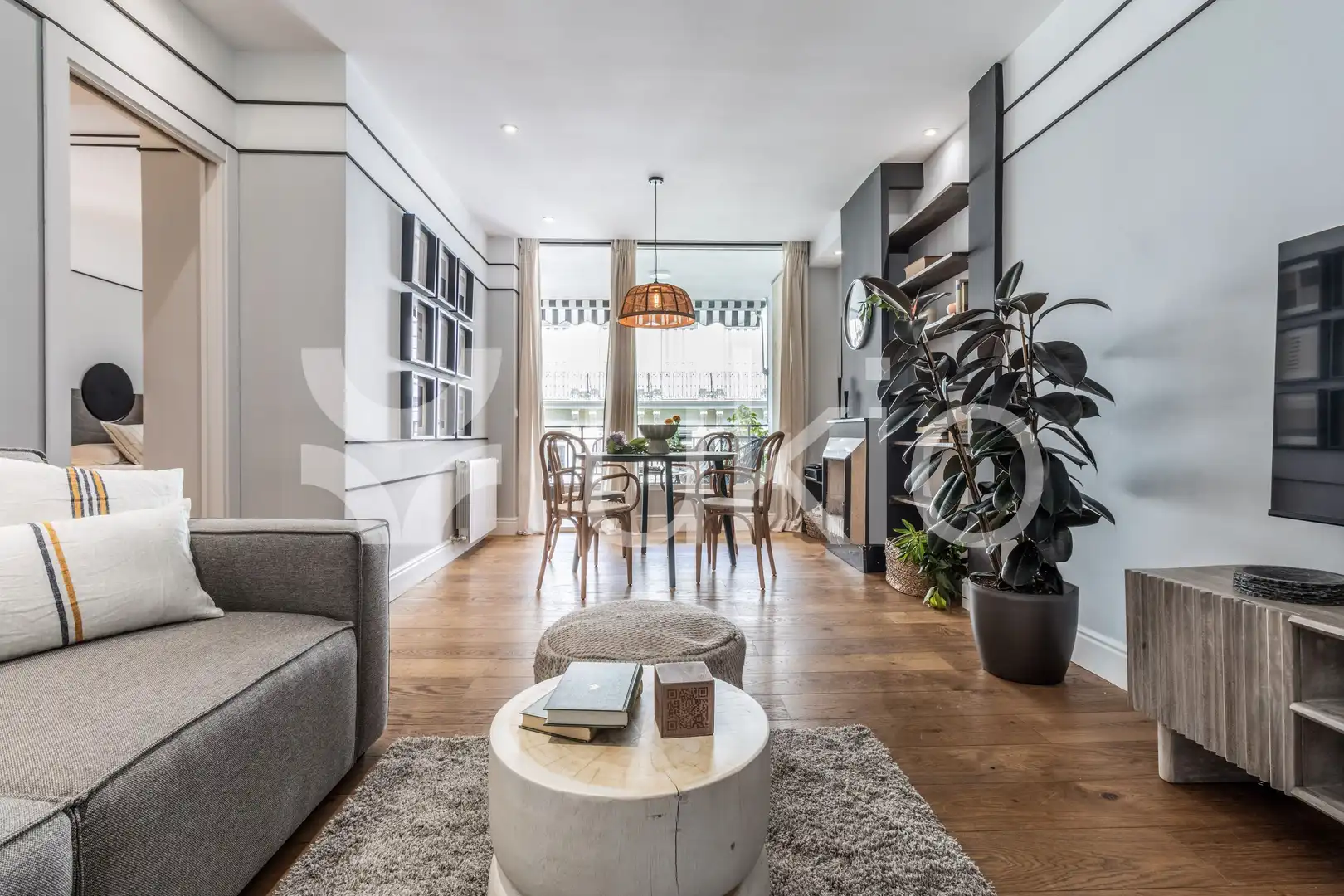 Sala de estar de Apartamento de alquiler en Madrid con Aire acondicionado, Calefacción y Terraza