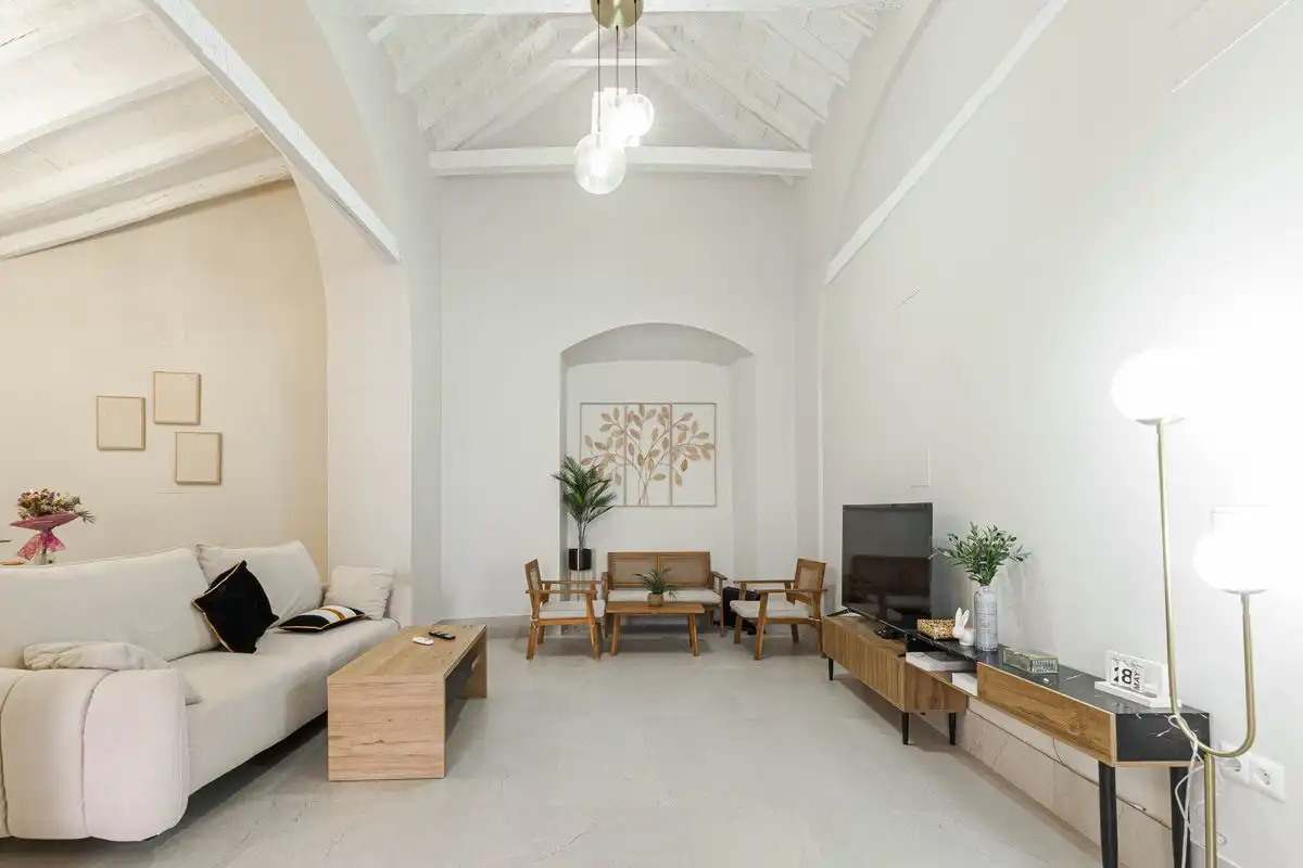 Living room of Flat for sale in Utrera  with Heating, Terrace and Furnished