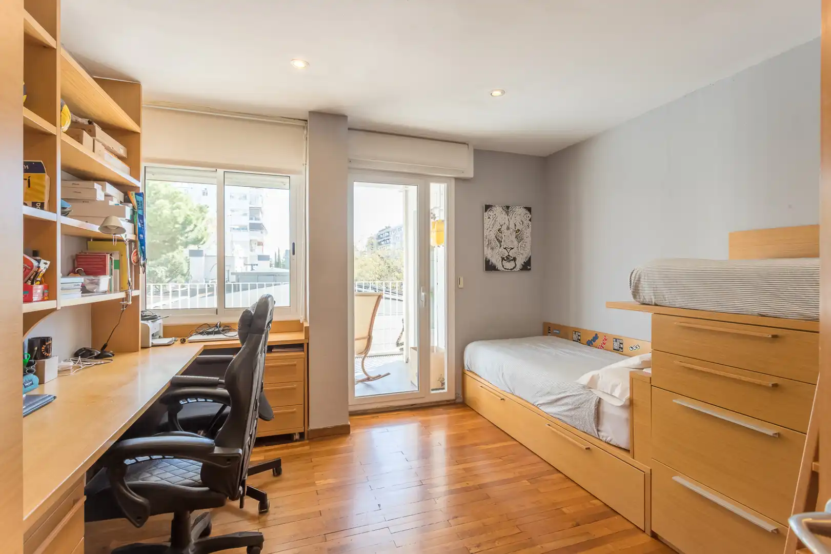 Schlafzimmer von Wohnung zum Verkauf in Barcelona mit Klimaanlage, Heizung und Parkett