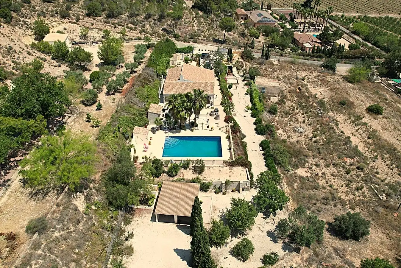 Vista exterior de Finca rústica en venda en Aspe amb Jardí privat, Terrassa i Piscina