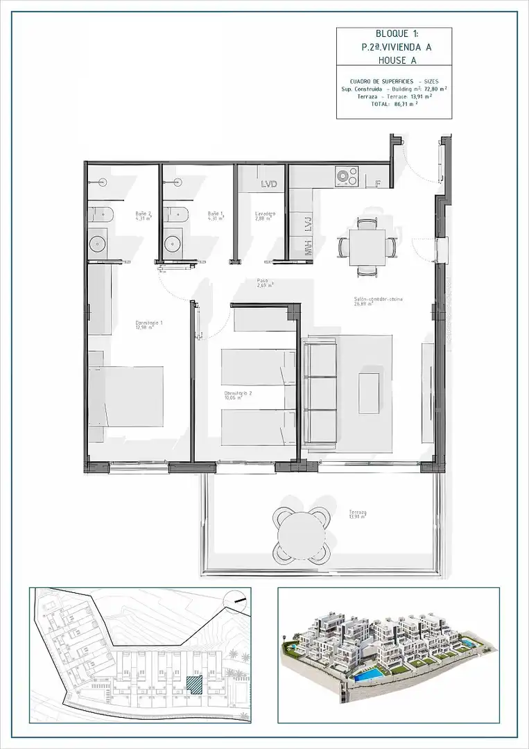 Appartement compact avec terrasse à vendre à Las Salinas, imagen 13
