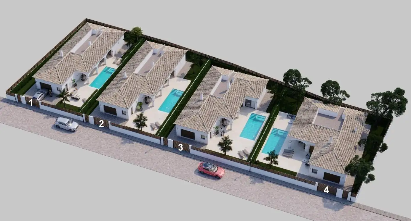Vista exterior de Casa o xalet en venda en San Pedro del Pinatar amb Jardí privat i Piscina