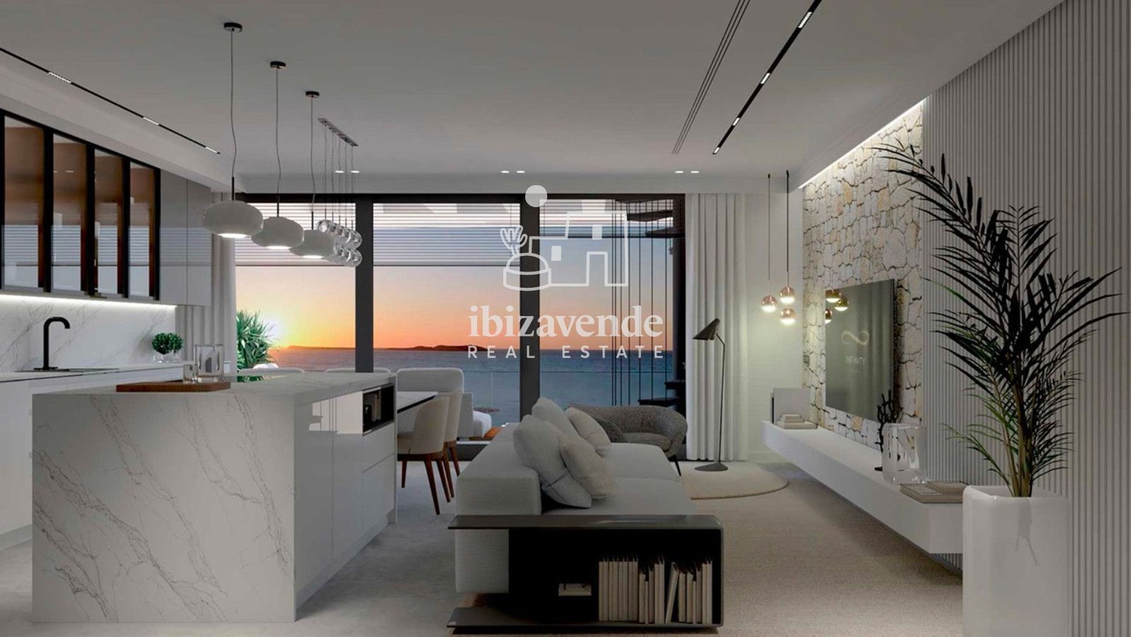 Sala d'estar de Pis en venda en Sant Antoni de Portmany amb Calefacció, Terrassa i Piscina