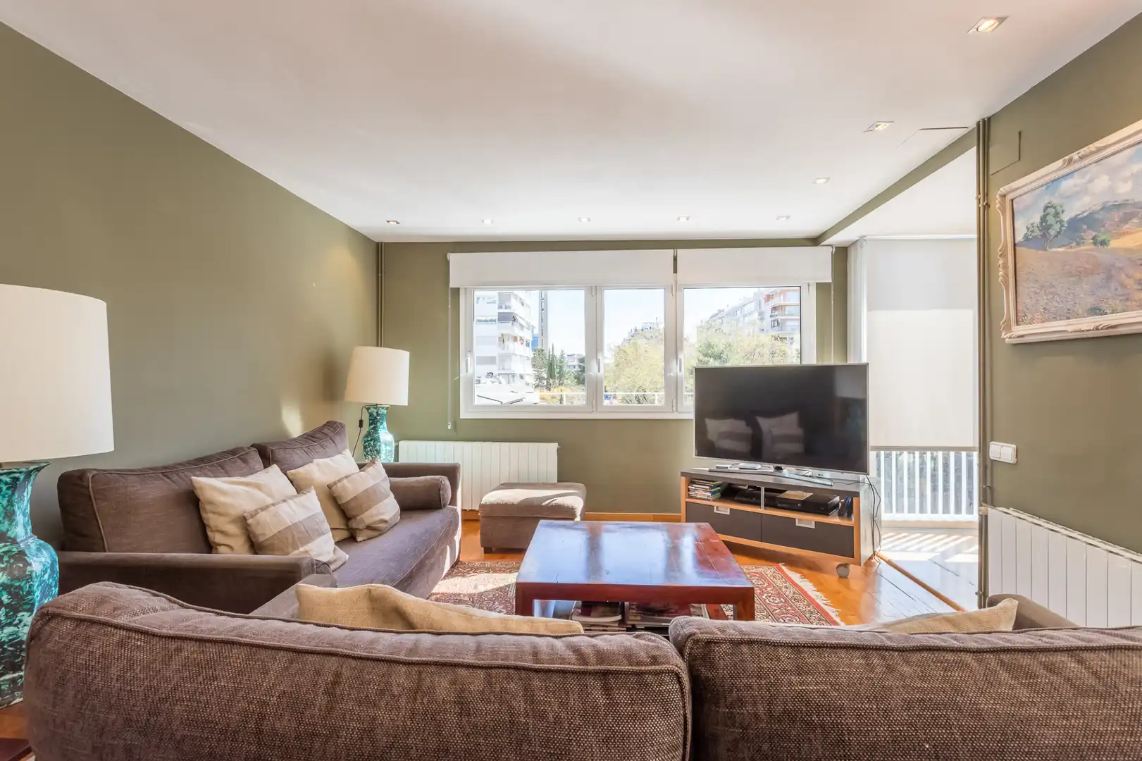 Wohnzimmer von Wohnung zum Verkauf in Barcelona mit Klimaanlage, Heizung und Parkett