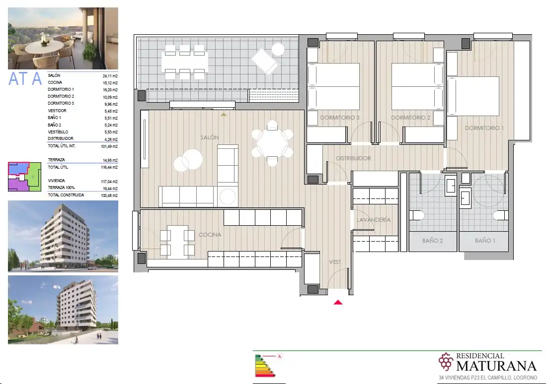 Attic for sale in  Logroño  with Air Conditioner, Heating and Terrace