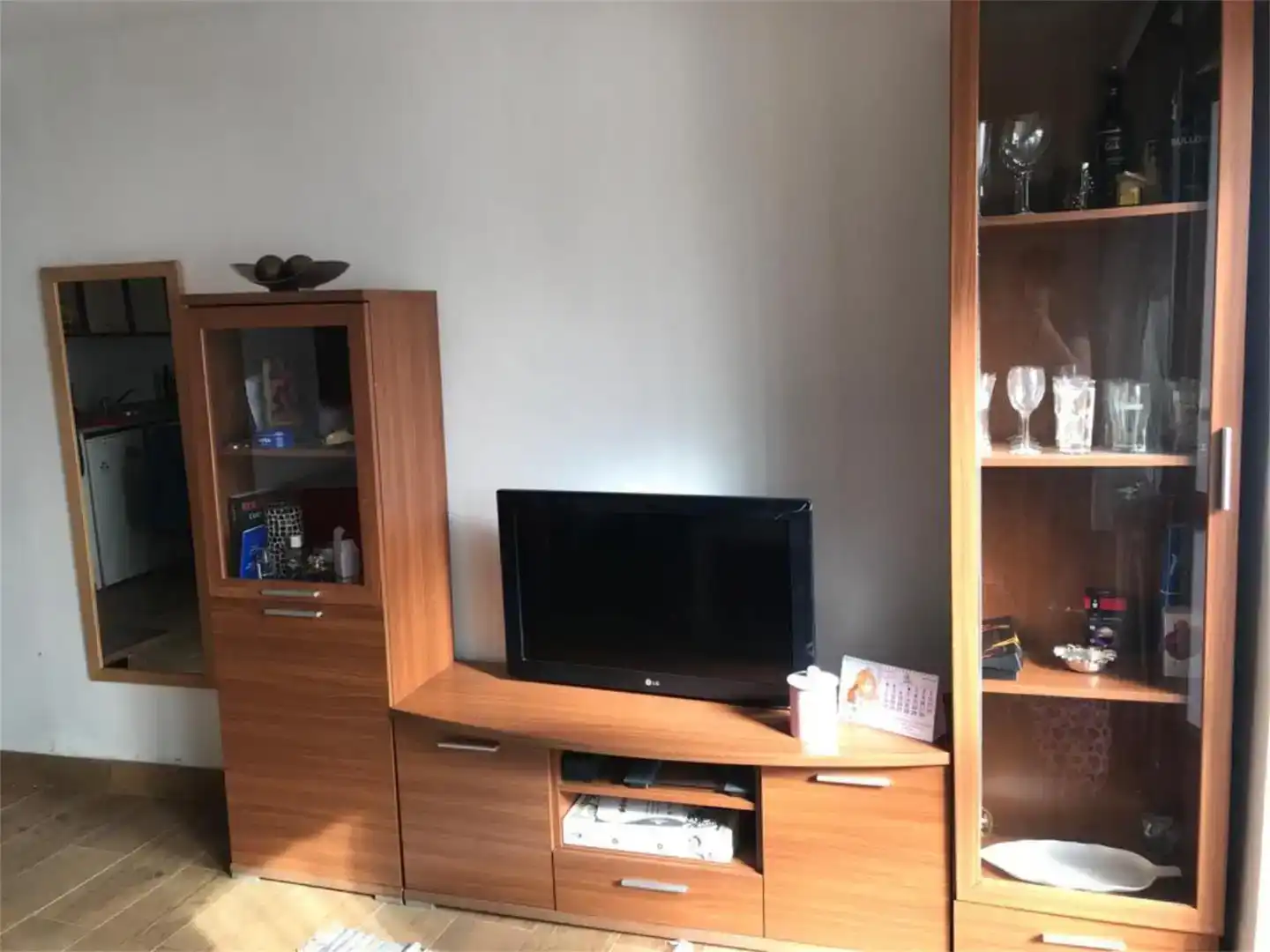 Sala de estar de Casa adosada de alquiler en Benavides con Jardín privado, Parquet y Amueblado
