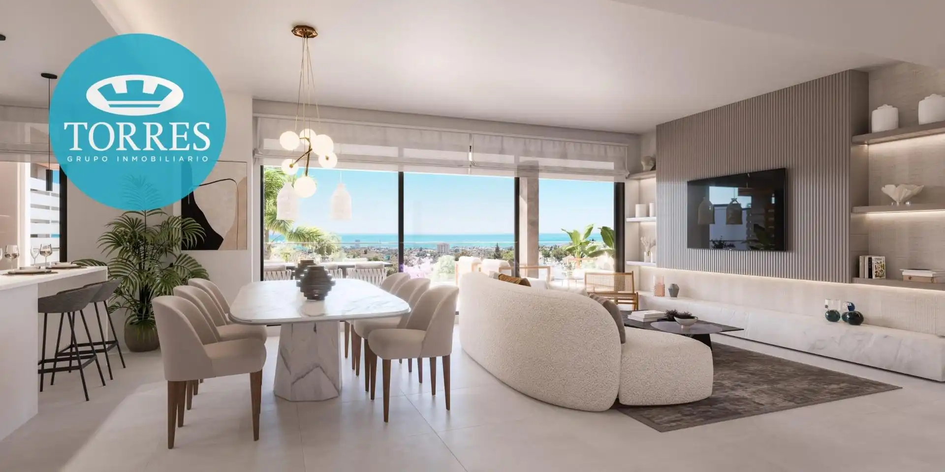Living room of Flat for sale in Marbella  with Air Conditioner, Private garden and Terrace