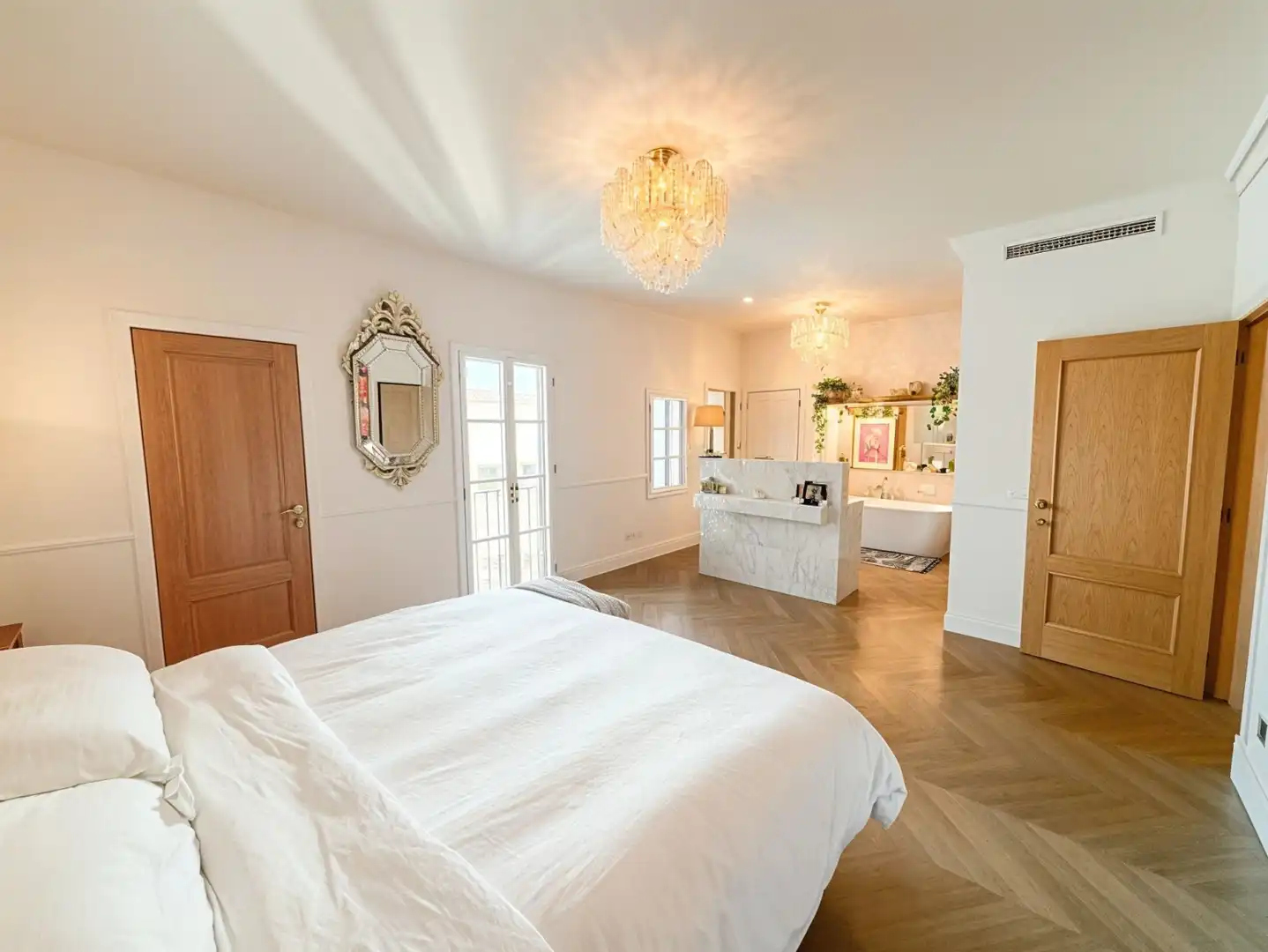 Schlafzimmer von Dachboden zum Verkauf in  Palma de Mallorca mit Klimaanlage, Heizung und Terrasse
