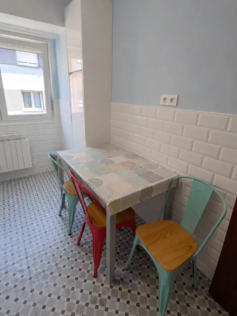 Dining room of Flat for rent in Gijón   with Heating, Parquet flooring and Furnished