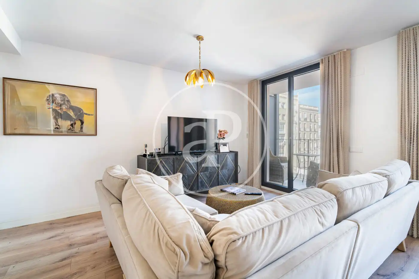 Sala d'estar de Àtic de lloguer en Barcelona amb Aire condicionat, Calefacció i Terrassa