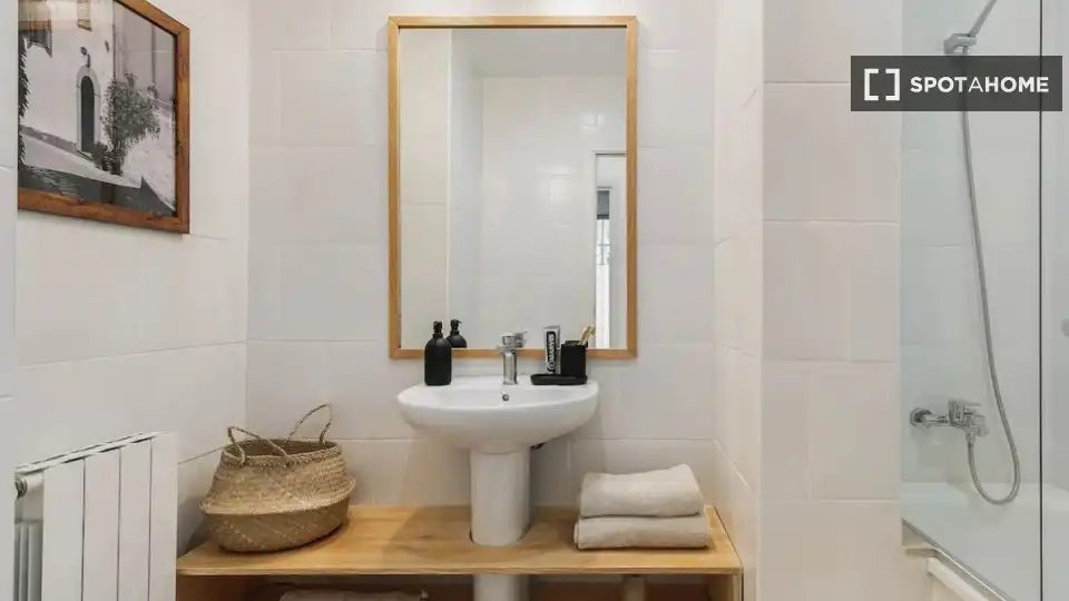 Bany de Apartament per a compartir en Barcelona amb Aire condicionat, Terrassa i Moblat