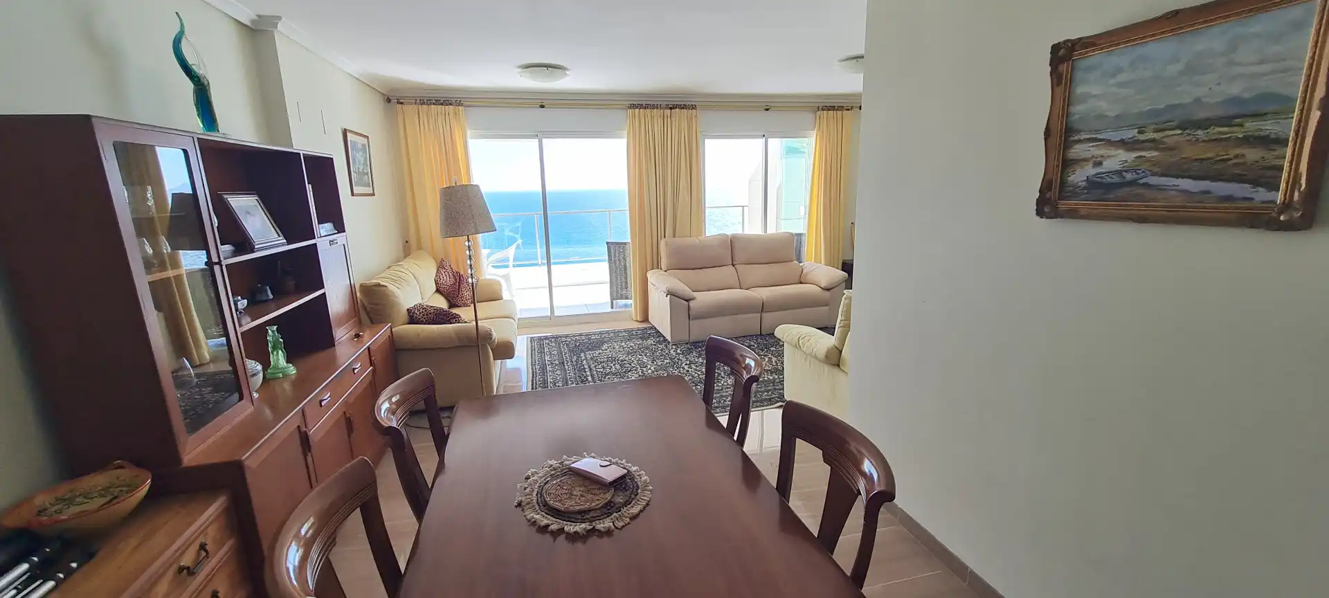 Wohnzimmer von Wohnungen zum Verkauf in Calpe / Calp mit Klimaanlage, Heizung und Terrasse