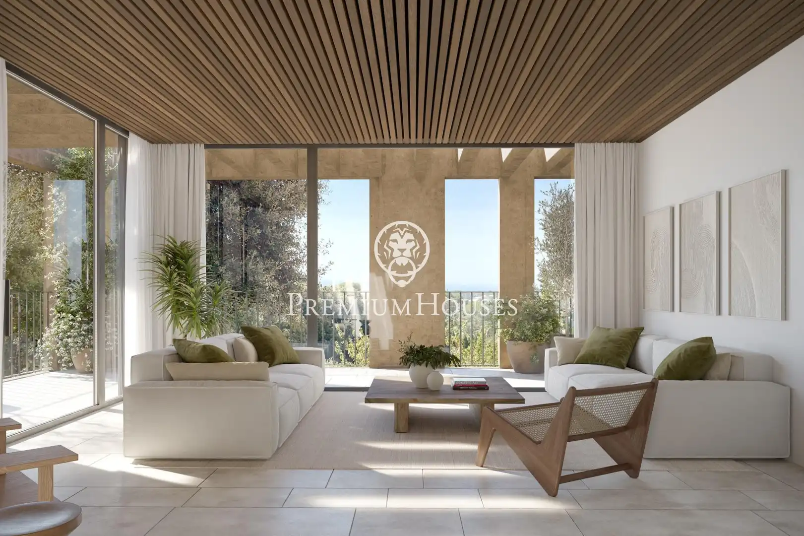 Sala de estar de Casa adosada en venta en Cabrils con Jardín privado, Terraza y Piscina comunitaria