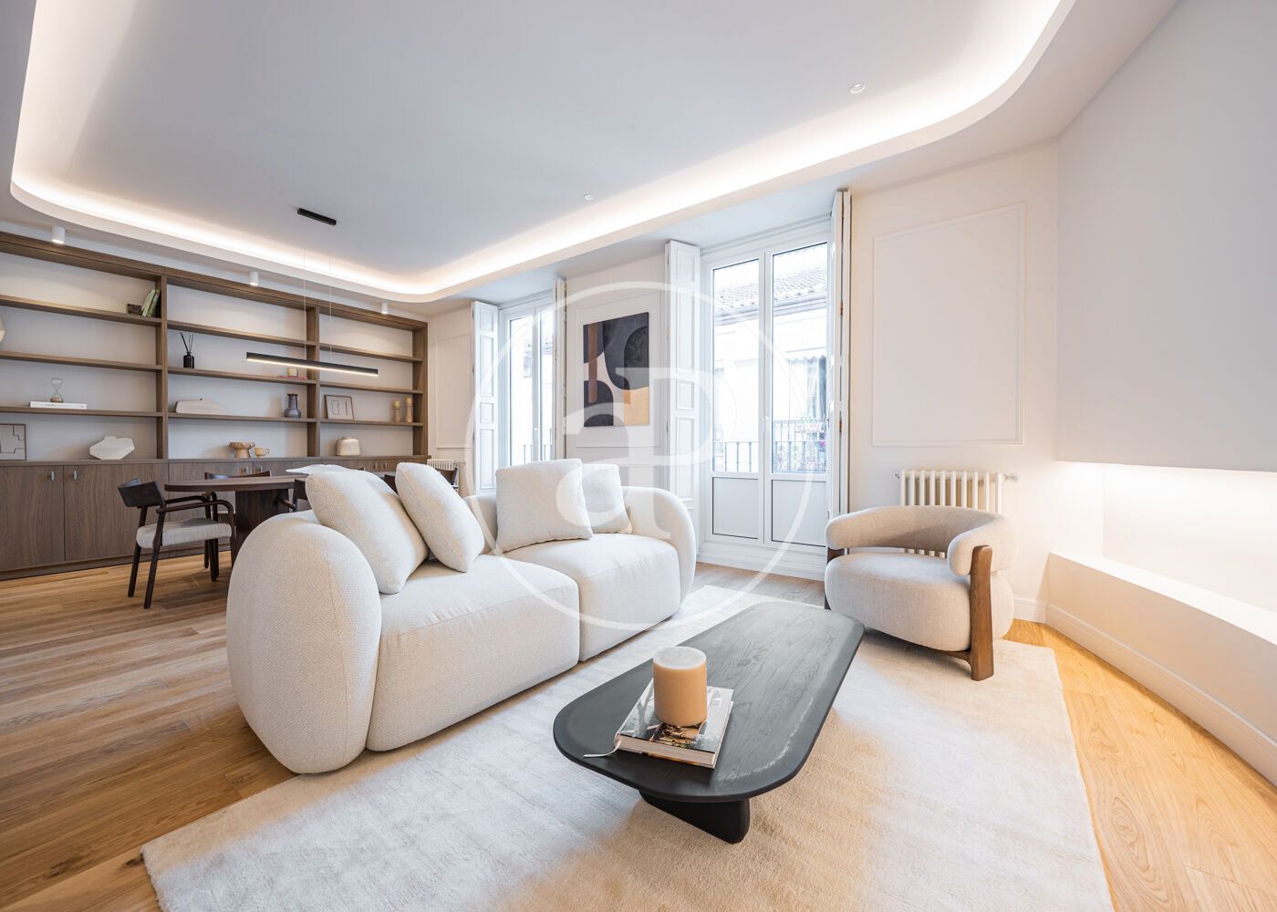 Living room of Flat for sale in  Madrid Capital  with Air Conditioner, Heating and Furnished