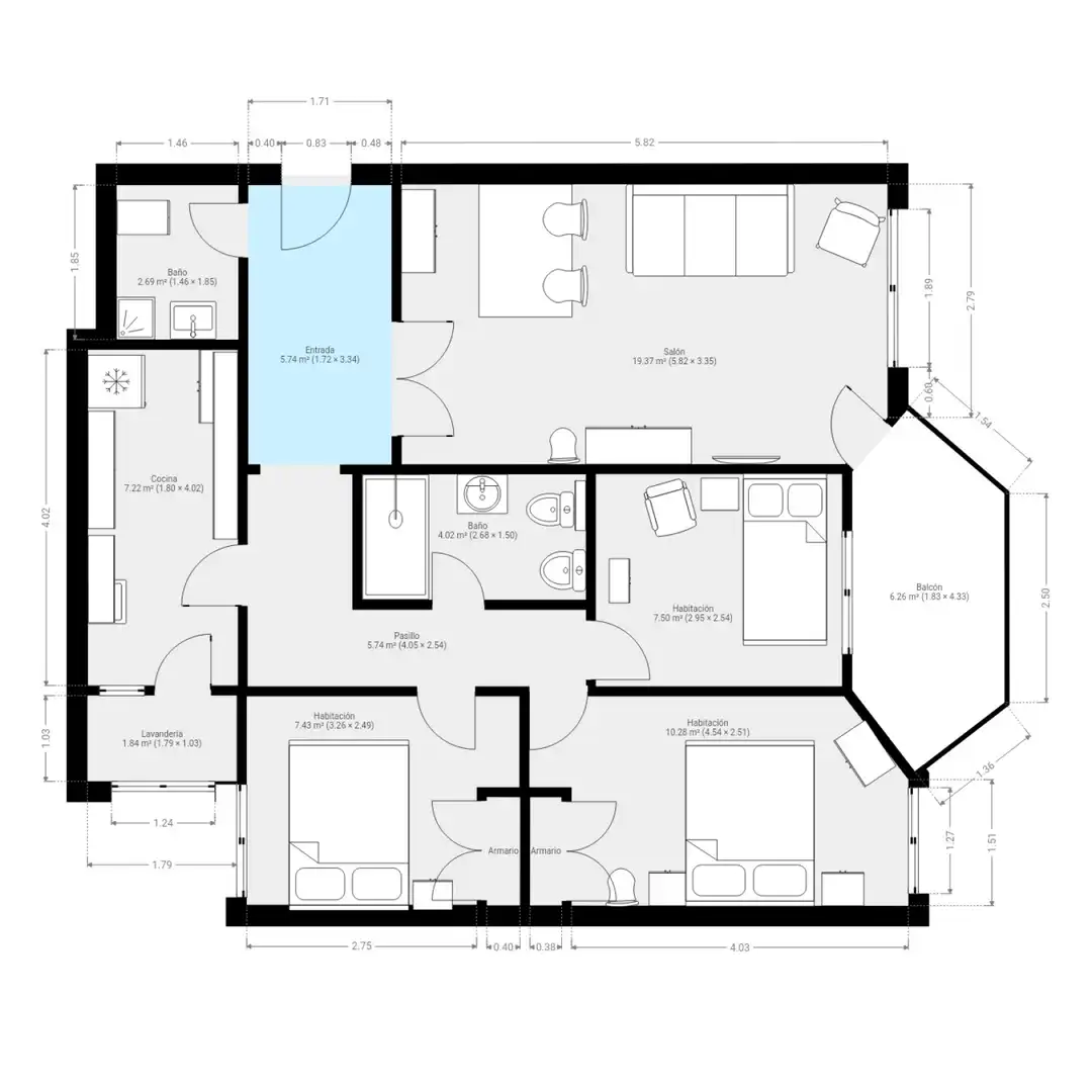 Piso en venta en Sagunto / Sagunt con Aire acondicionado, Amueblado y Balcón