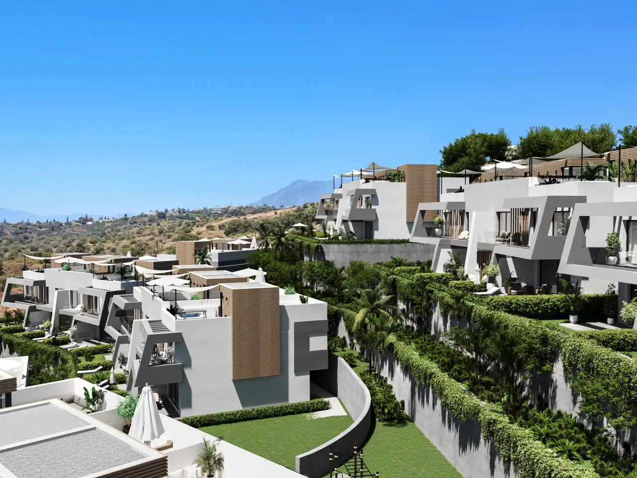 Vista exterior de Casa o chalet en venta en Marbella con Aire acondicionado, Calefacción y Jardín privado