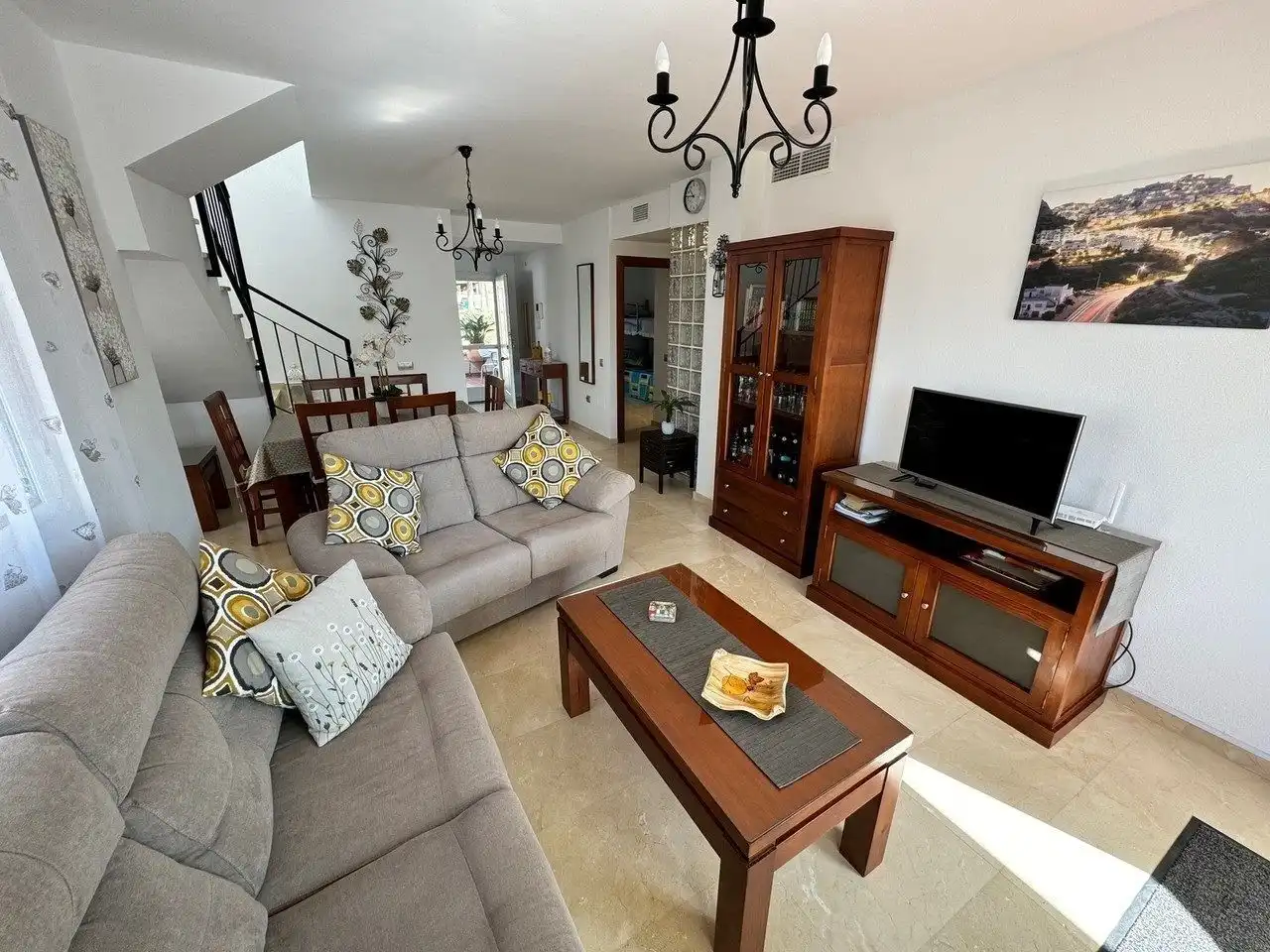 Wohnzimmer von Maisonette zum Verkauf in Vera mit Klimaanlage, Privatgarten und Terrasse