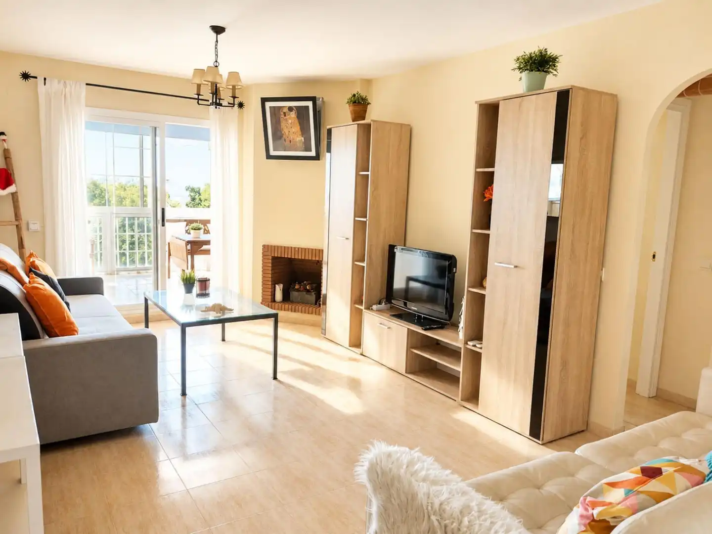 Sala d'estar de Àtic en venda en Mijas amb Aire condicionat, Calefacció i Jardí privat