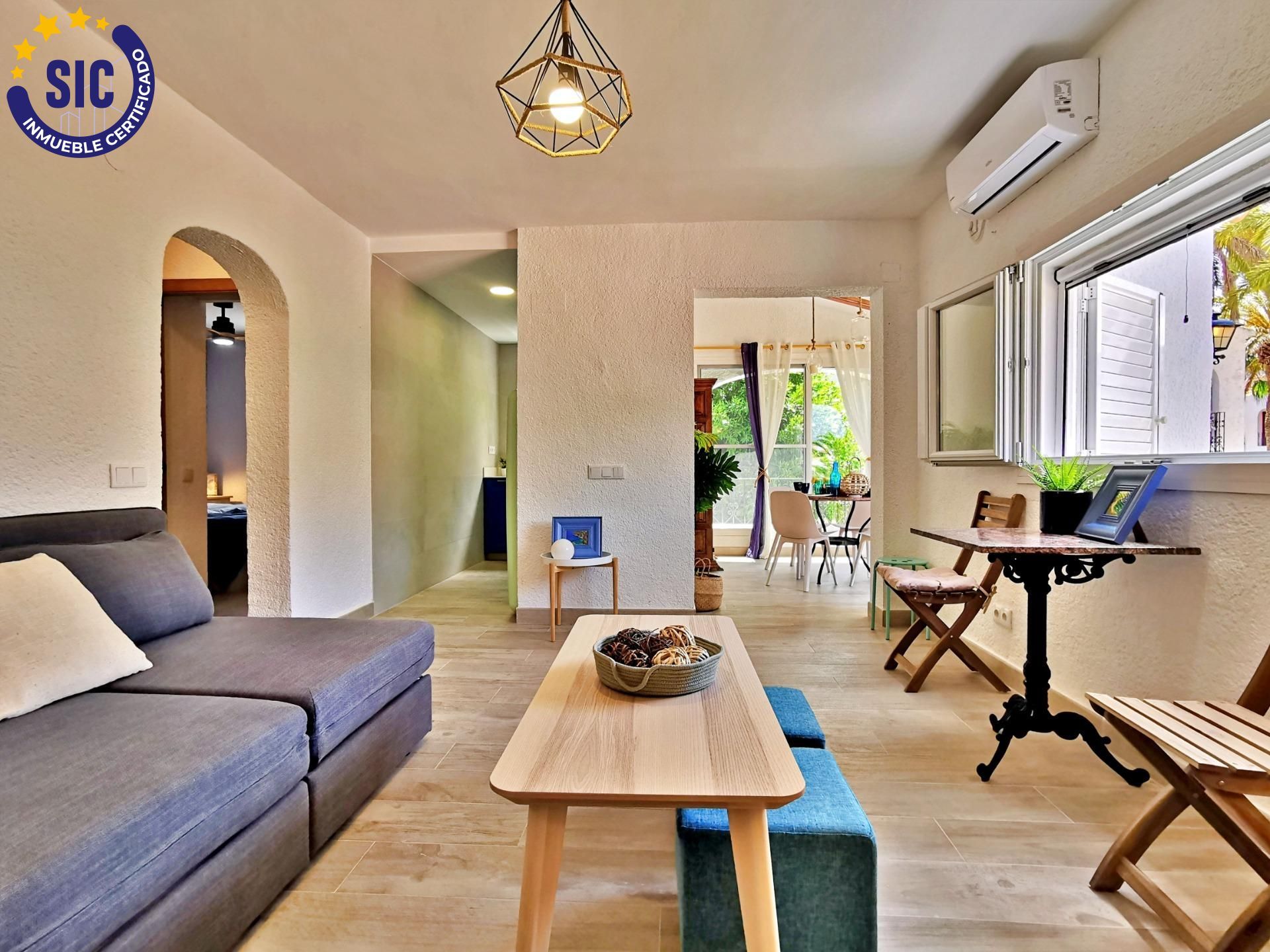 Living room of Apartment for sale in Jávea / Xàbia  with Air Conditioner, Private garden and Community pool