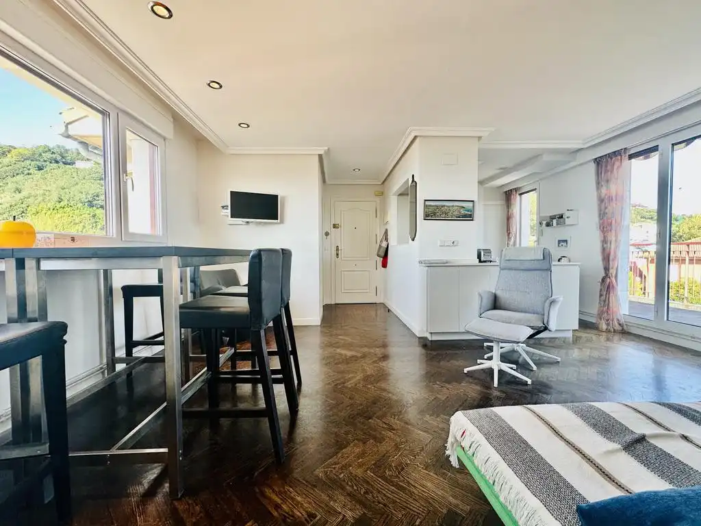 Living room of Flat for rent in Donostia - San Sebastián   with Heating, Parquet flooring and Terrace