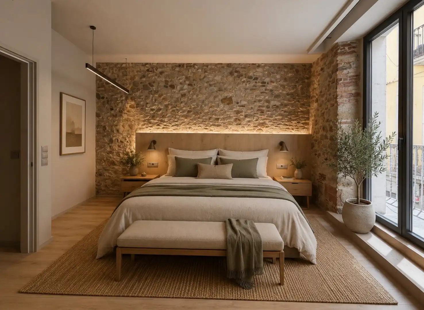 Bedroom of Flat for rent in La Bisbal d'Empordà  with Air Conditioner, Heating and Private garden