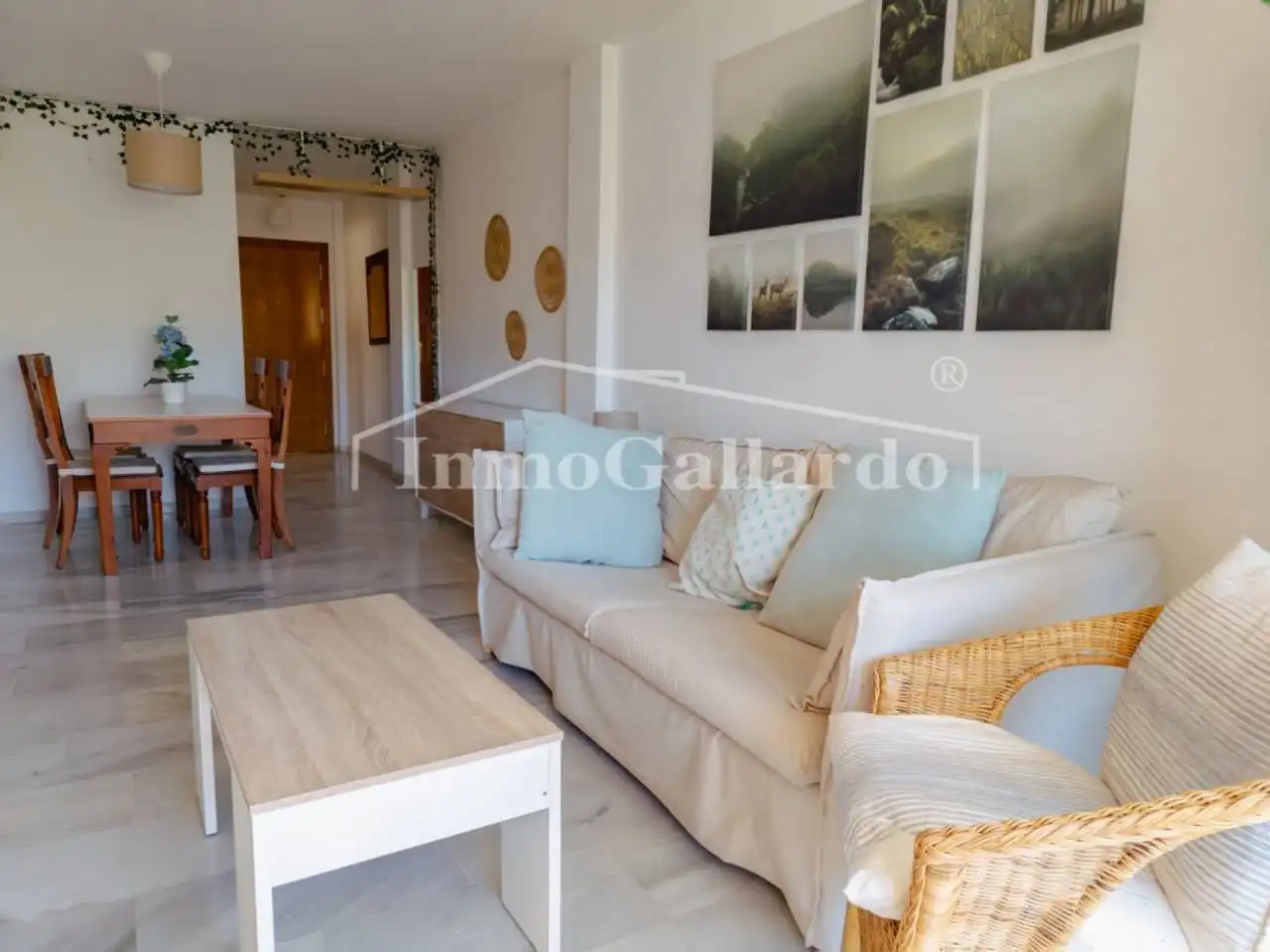 Living room of Apartments for rent in Rincón de la Victoria  with Terrace, Furnished and Community pool