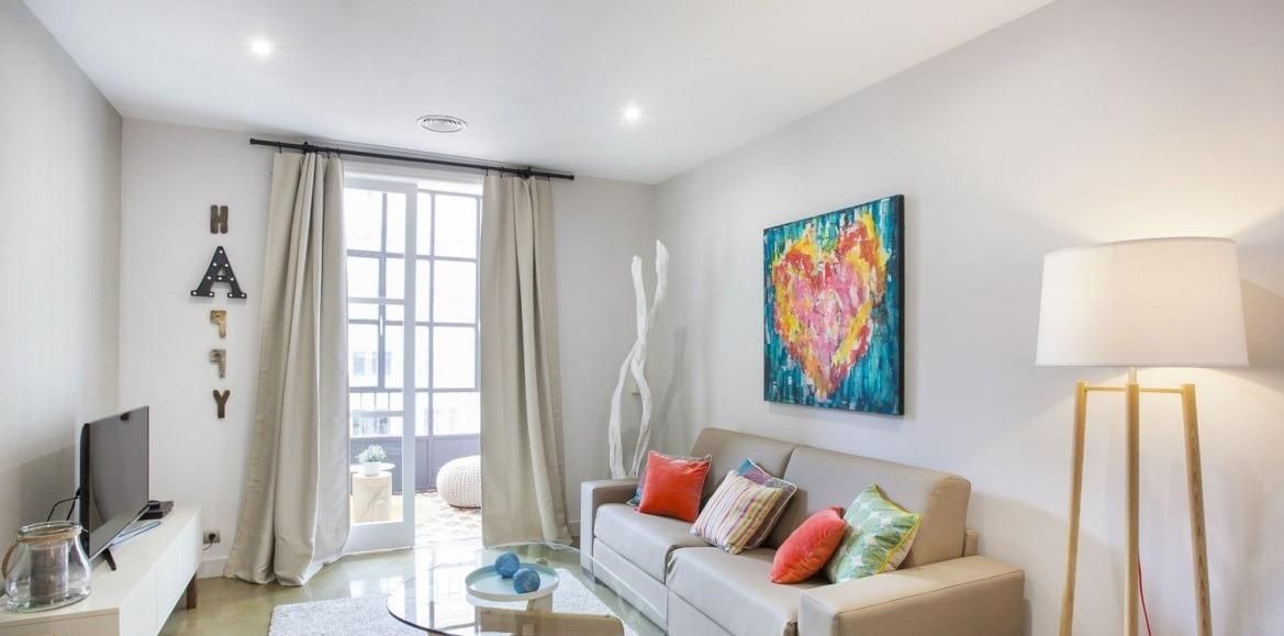 Sala de estar de Piso de alquiler en Lloret de Mar con Aire acondicionado, Calefacción y Jardín privado