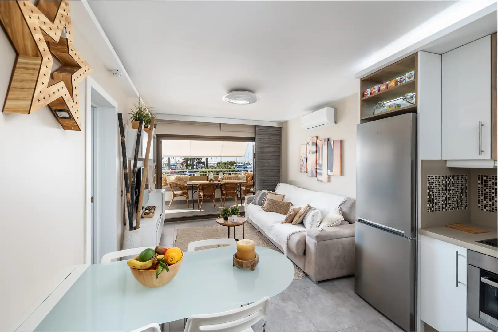 Wohnzimmer von Wohnung zum Verkauf in Mogán mit Klimaanlage, Terrasse und Möbliert