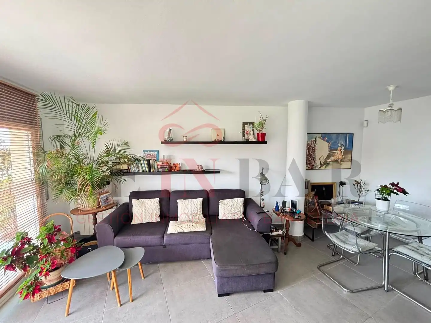 Sala d'estar de Àtic en venda en Sant Andreu de Llavaneres amb Aire condicionat, Calefacció i Jardí privat