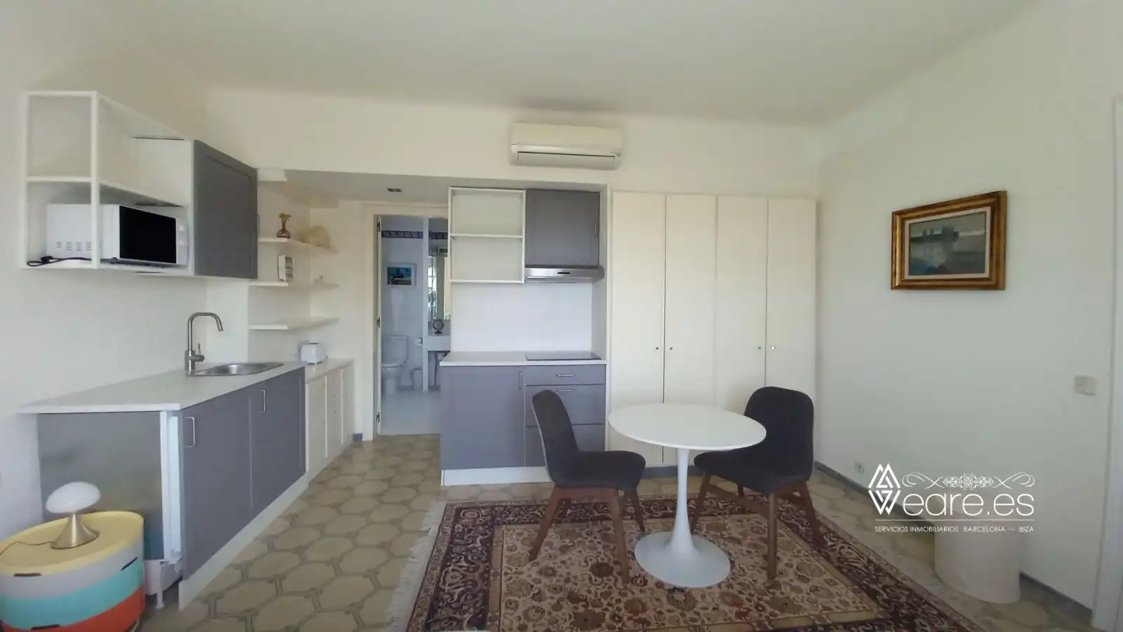 Cocina de Estudio de alquiler en Altafulla con Aire acondicionado, Calefacción y Jardín privado
