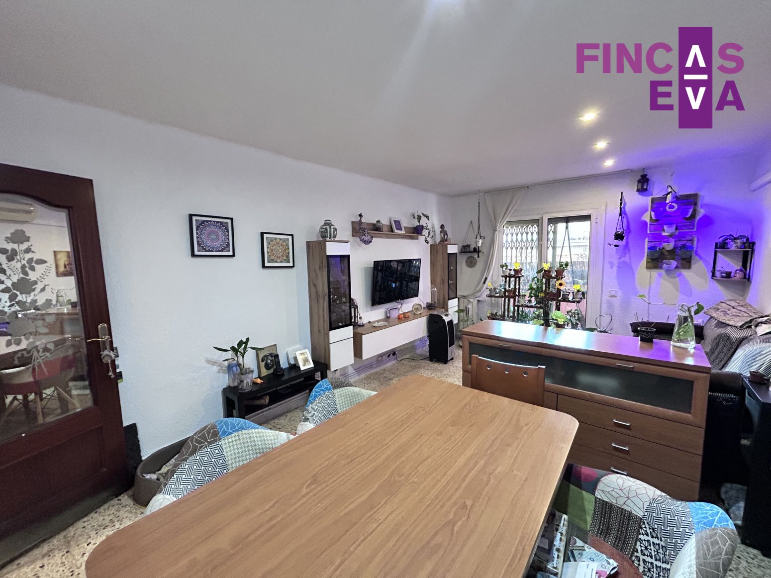 Sala de estar de Piso en venta en Badalona con Aire acondicionado y Balcón