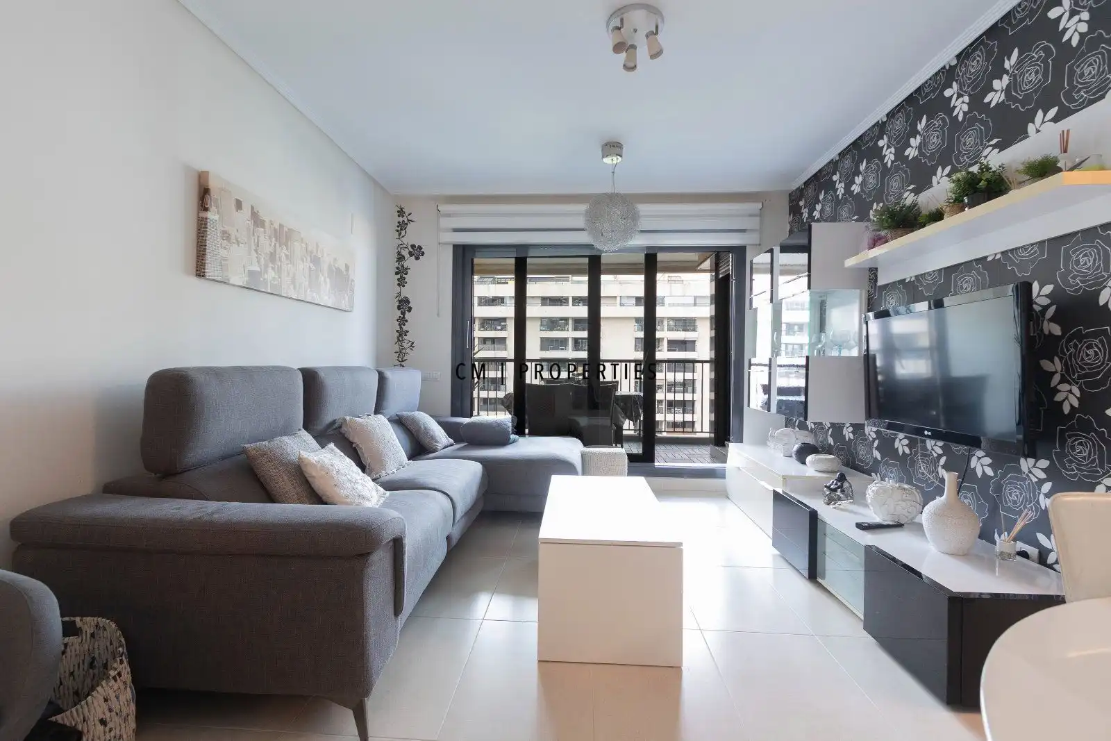 Living room of Flat for rent in Alboraya  with Air Conditioner, Terrace and Swimming Pool