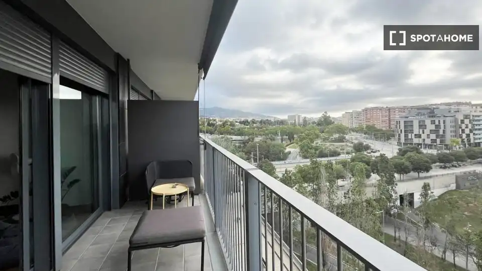 Terrasse von Wohnung zur Miete in L'Hospitalet de Llobregat mit Klimaanlage, Heizung und Möbliert