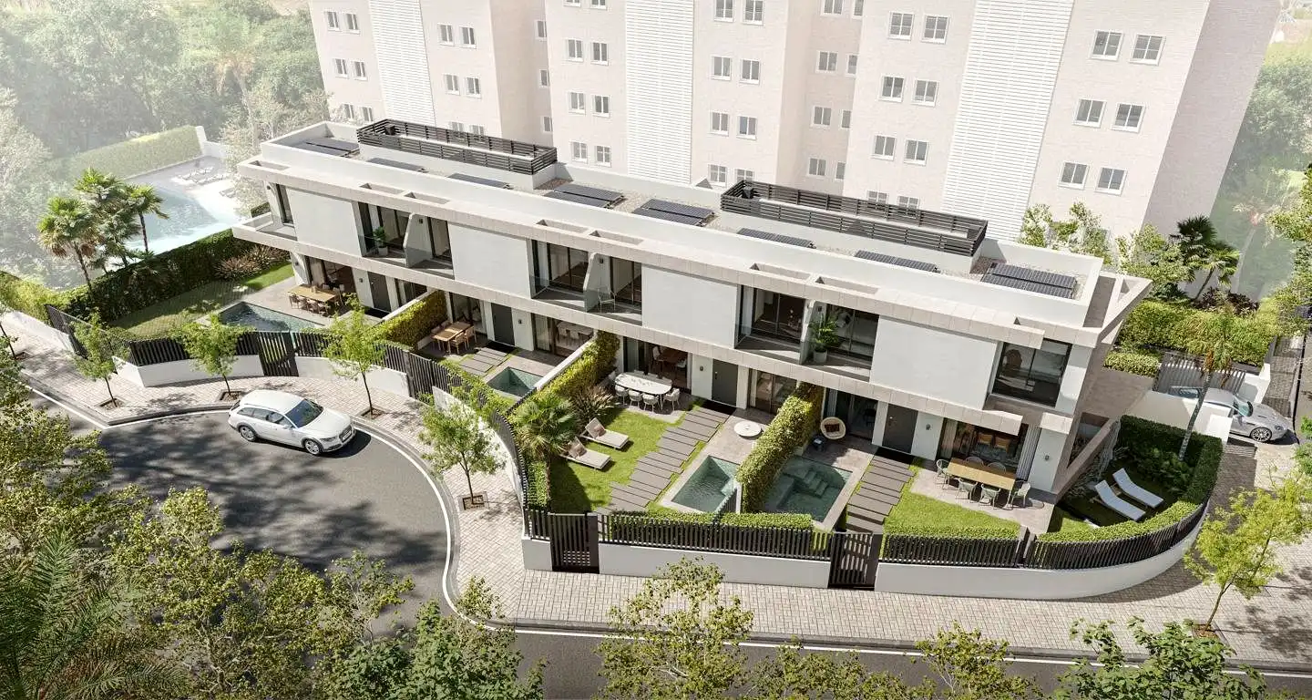 Exterior view of Detached homes for sale in Málaga  with Air Conditioner, Heating and Private garden