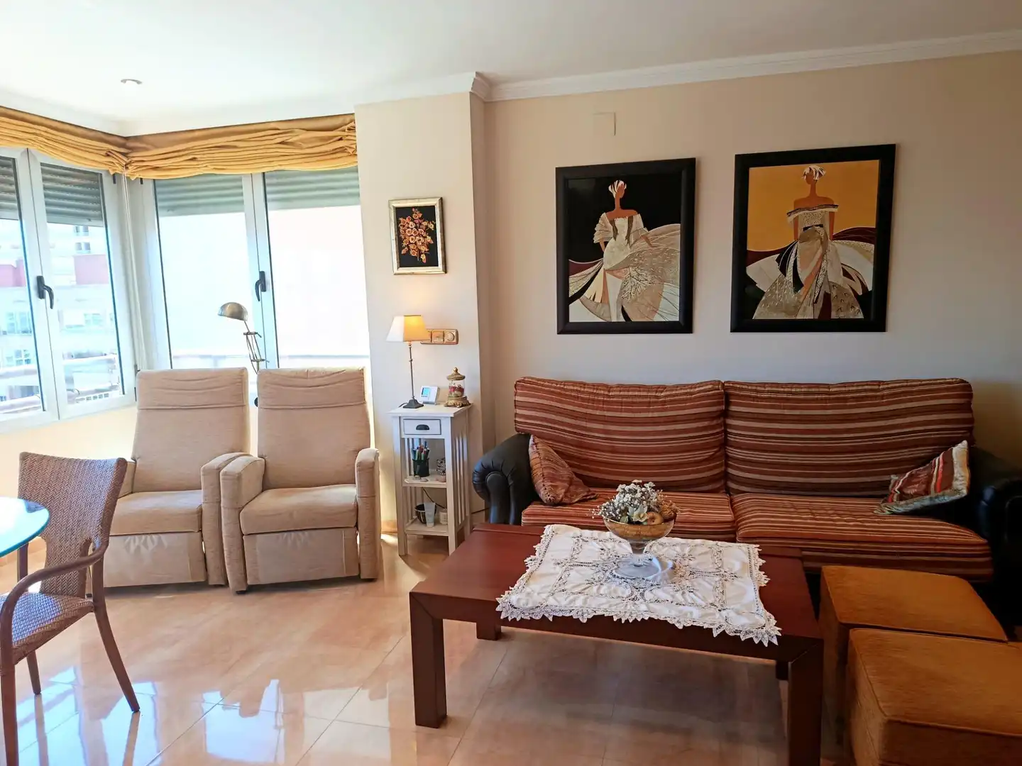 Wohnzimmer von Wohnungen zum Verkauf in Alicante / Alacant mit Klimaanlage, Heizung und Alarm