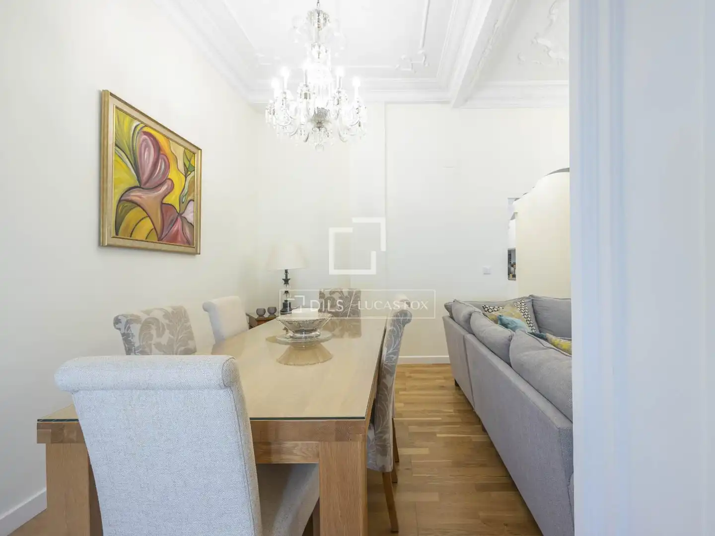 Dining room of Flat for rent in Valencia  with Air Conditioner, Parquet flooring and Furnished