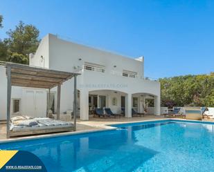 Exterior view of House or chalet for sale in Santa Eulària des Riu  with Air Conditioner, Terrace and Swimming Pool