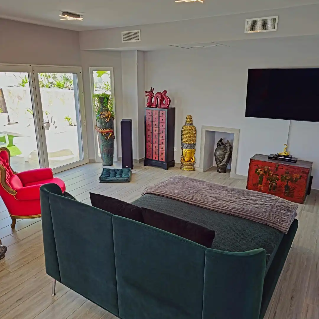 Sala de estar de Casa o chalet en venta en San Bartolomé de Tirajana con Aire acondicionado, Terraza y Piscina