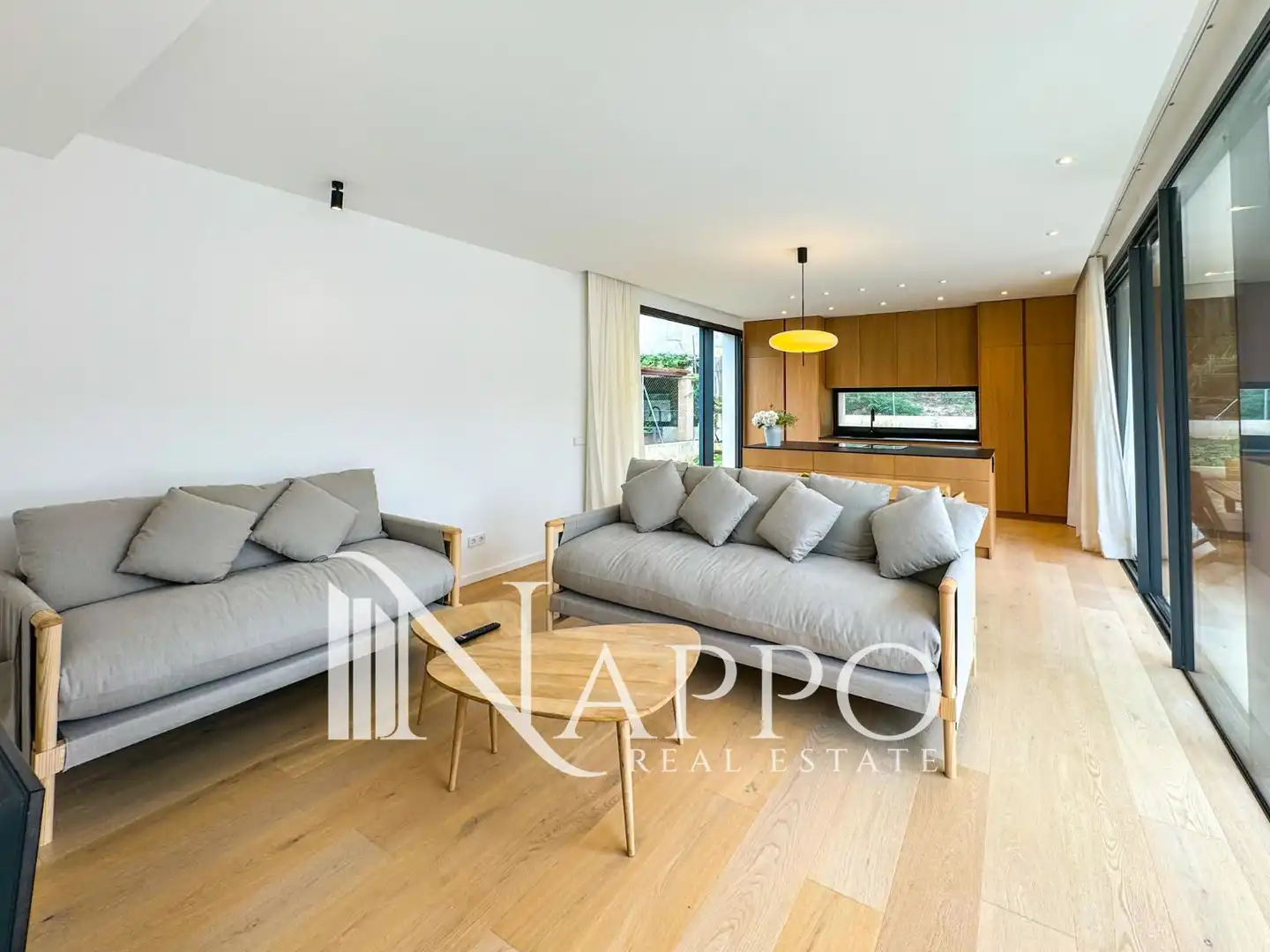 Wohnzimmer von Einfamilien-Reihenhaus zur Miete in Alcúdia mit Klimaanlage, Terrasse und Schwimmbad