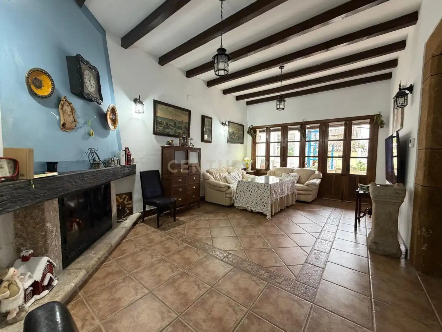 Sala de estar de Casa o chalet en venta en Madroñera con Jardín privado, Horno y Lavadora