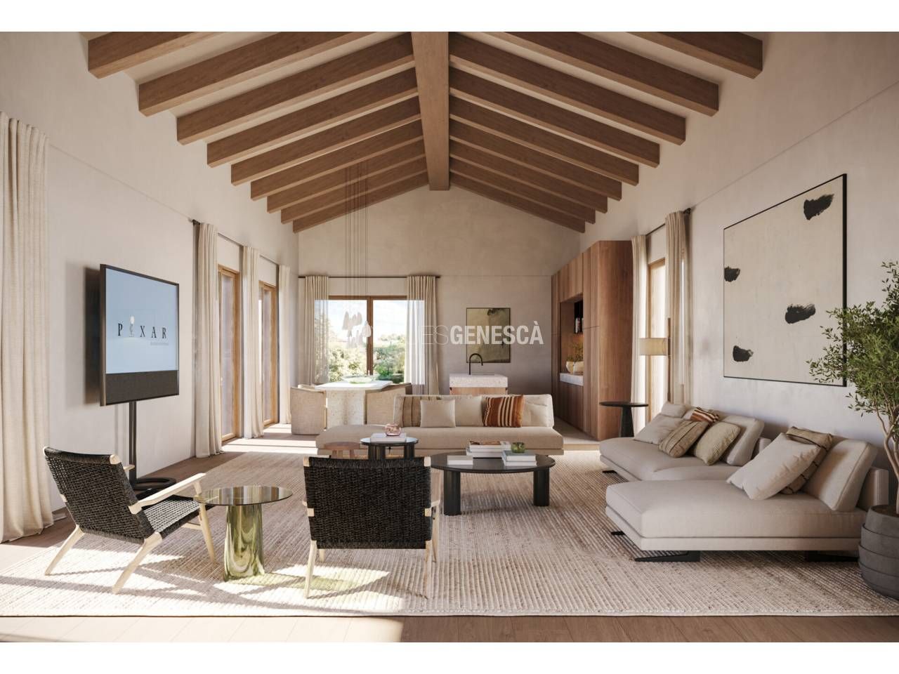 Living room of House or chalet for sale in Matadepera  with Heating, Private garden and Parquet flooring