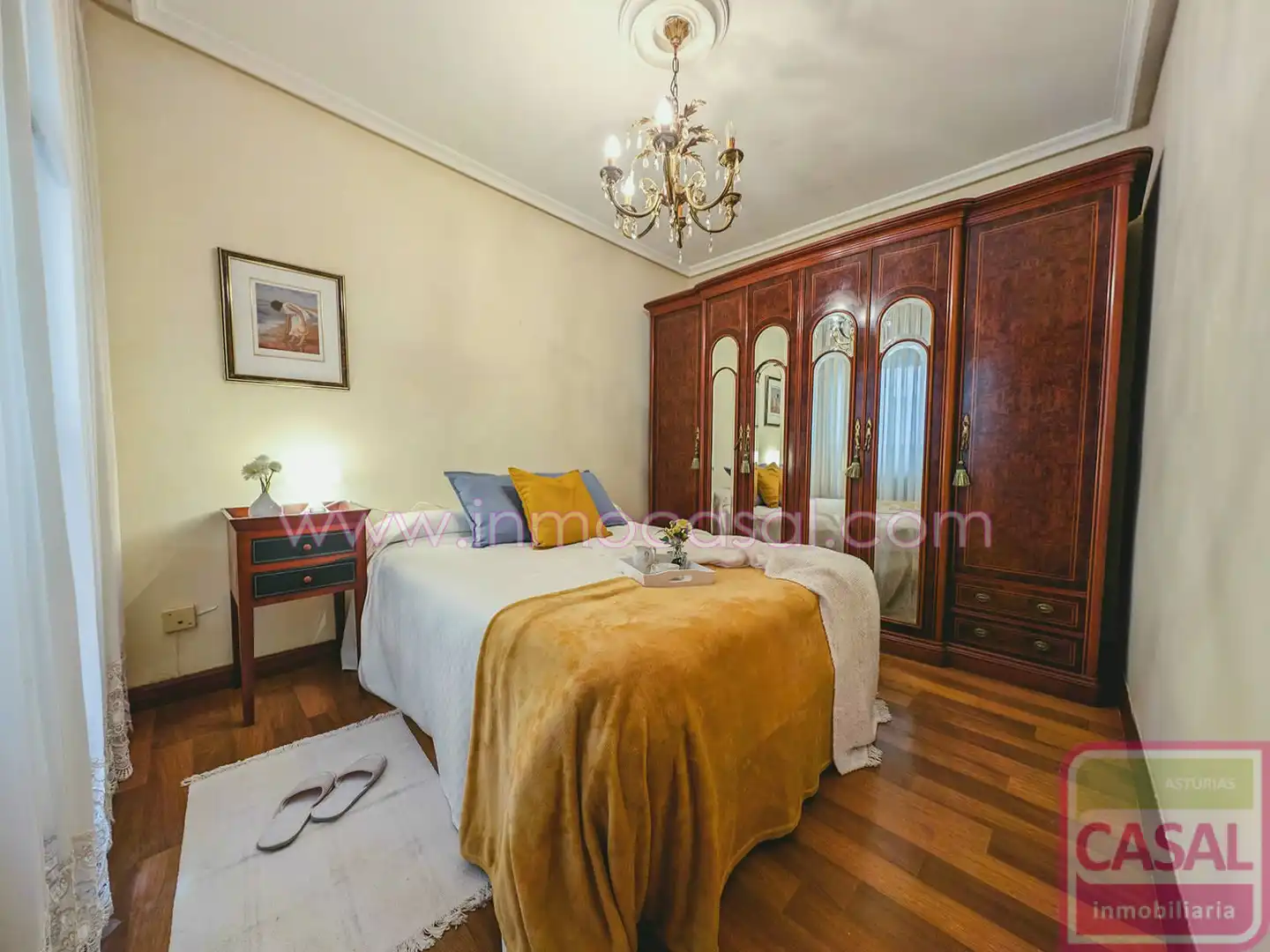 Schlafzimmer von Wohnung zum Verkauf in Mieres (Asturias) mit Heizung, Abstellraum und Möbliert