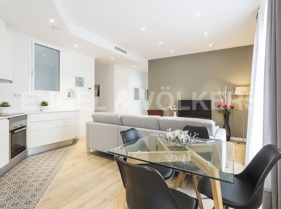 Living room of Flat for rent in Barcelona  with Air Conditioner, Heating and Furnished