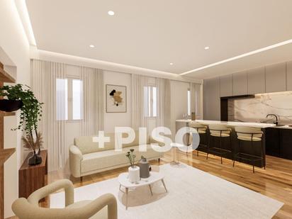 Living room of Flat for sale in  Madrid Capital  with Heating, Parquet flooring and Furnished