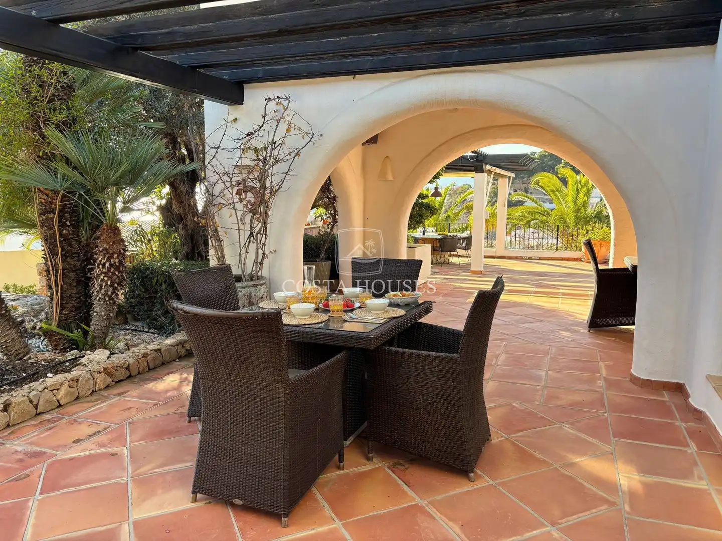 Terrassa de Casa o xalet en venda en Moraira amb Aire condicionat, Calefacció i Jardí privat