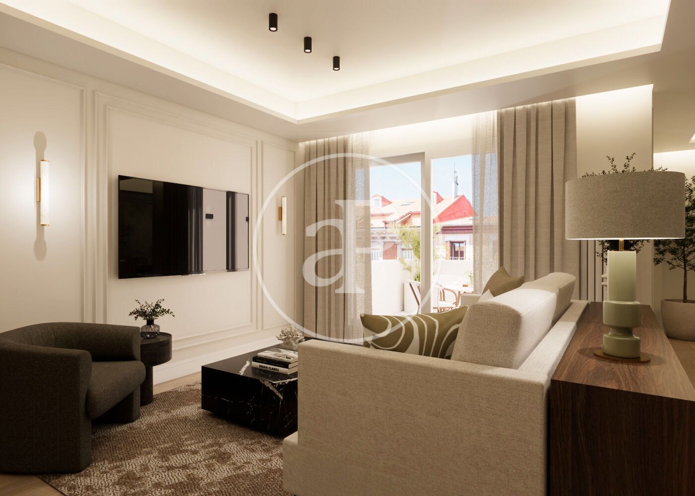 Living room of Flat for sale in  Madrid Capital  with Air Conditioner, Heating and Terrace