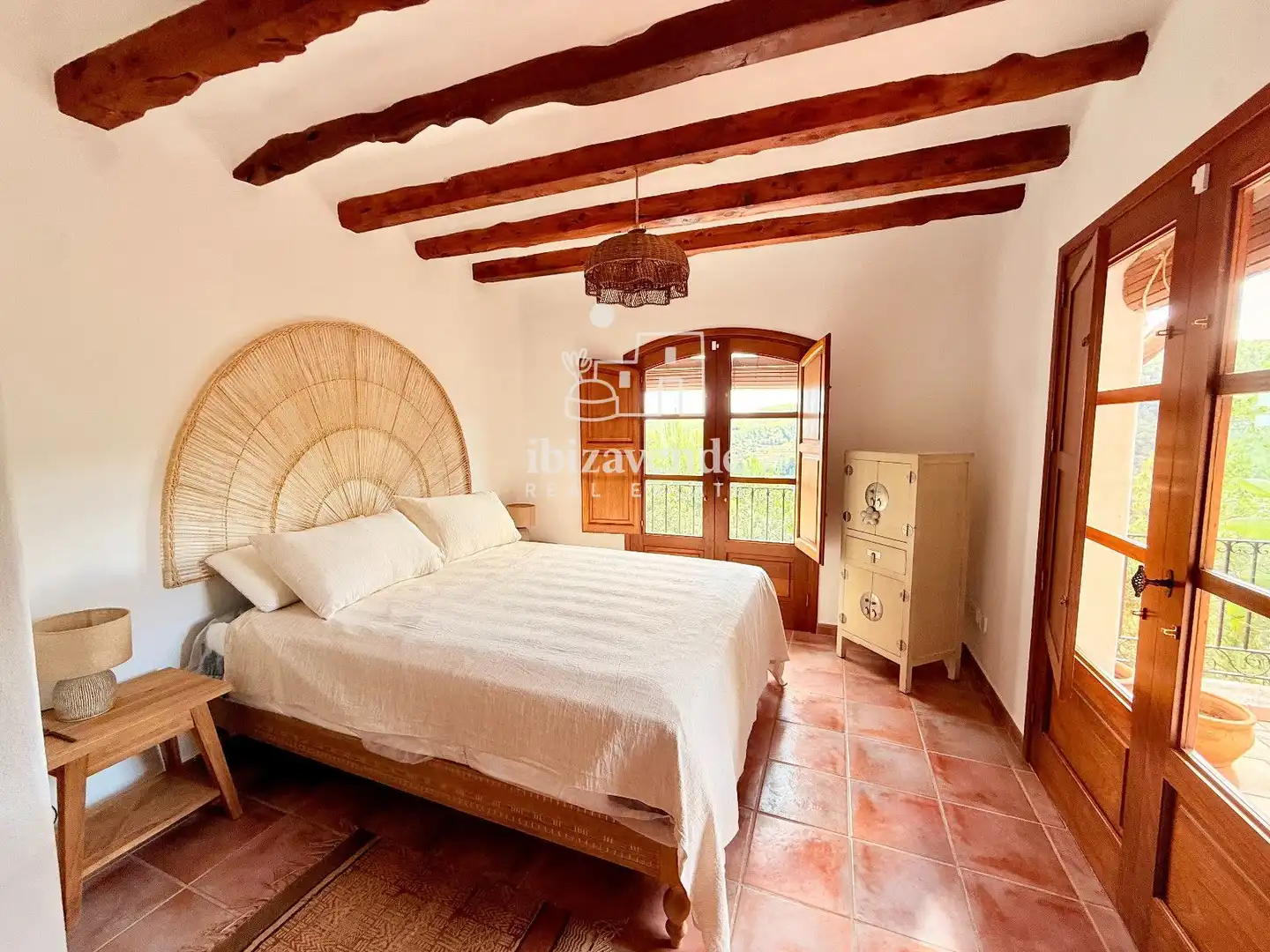 Bedroom of Houses for rent in Sant Joan de Labritja  with Air Conditioner, Terrace and Swimming Pool